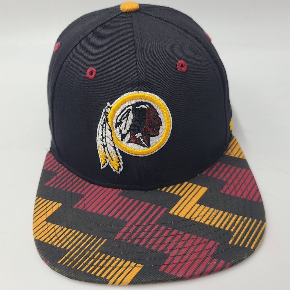 Youth Washington Redskins Hat Snapback 47 Brand Black Gold Red NFL Zig Zag Brim
